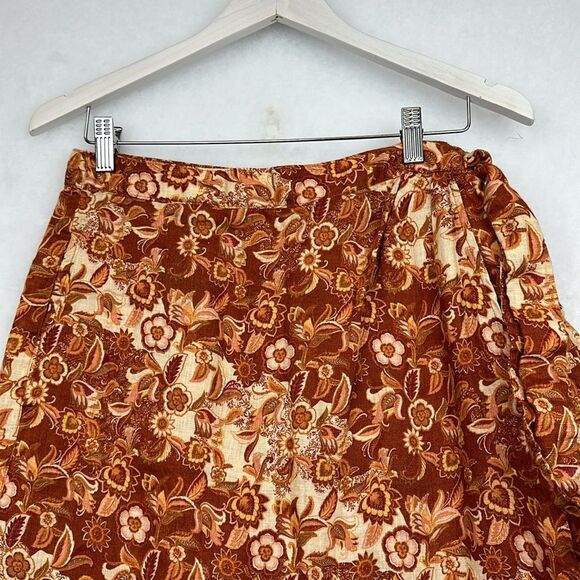 Nicole Miller 100% Linen Boho faux wrap skirt with pockets Size Large - Picture 2 of 10